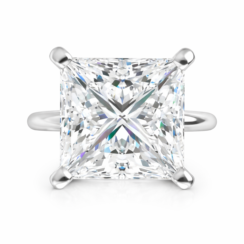 Princess Cut Lab Grown Diamond Solitaire | Classic 14K Engagement Ring
