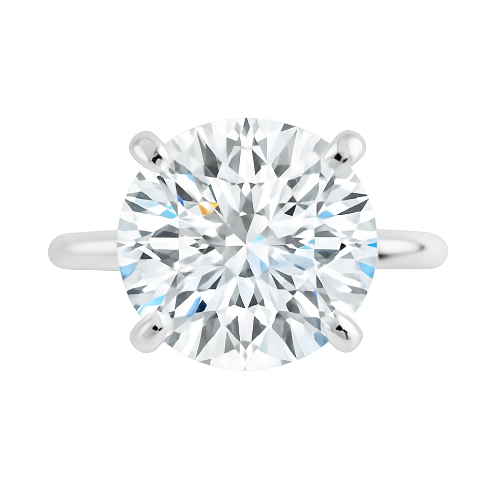 Round Lab Grown Diamond Solitaire Ring | 14K Gold | Engagement Ring