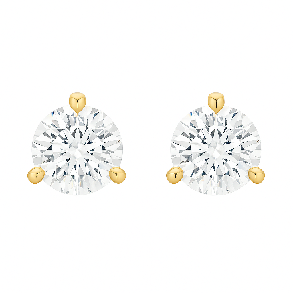 Everyday Martini Round Diamond Stud Earrings | 14K Gold | Lab-Grown Diamonds